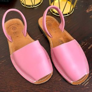 Authentic pink, leather sandals from Spain. Size 8.5